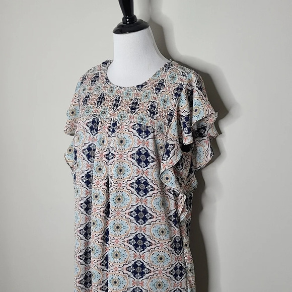 DR2 Daniel Rainn Boho Medallion Print Dress M - Picture 2 of 6